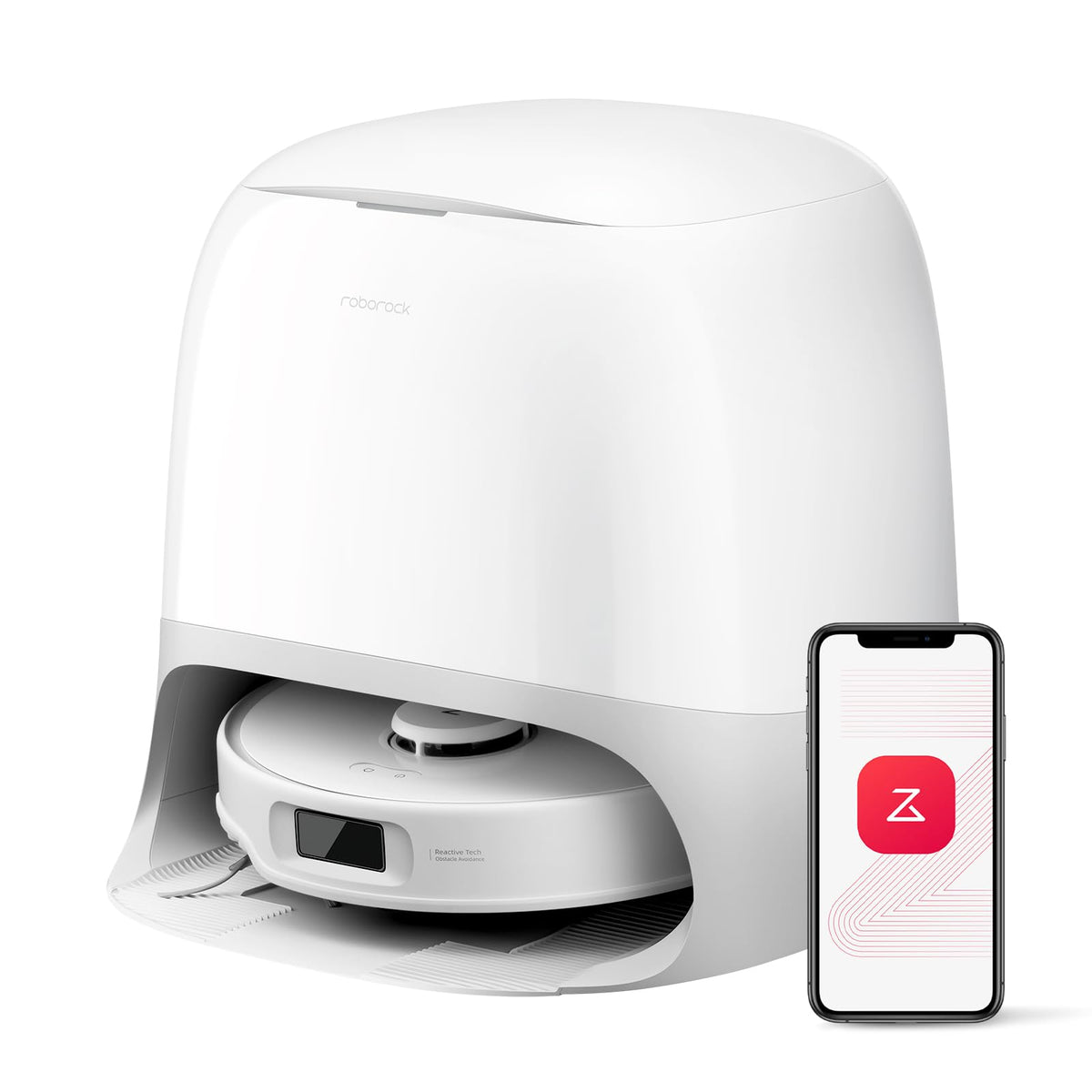 roborock Qrevo Curv Robot Vacuum Cleaner with Mop Function and Lifting Mop, Dual Anti-Tangle System, AdaptiLiftTM Chassis, 18,500Pa, 75°C Hot Water Mop Wash, Intelligent Dirt Detection & Voice