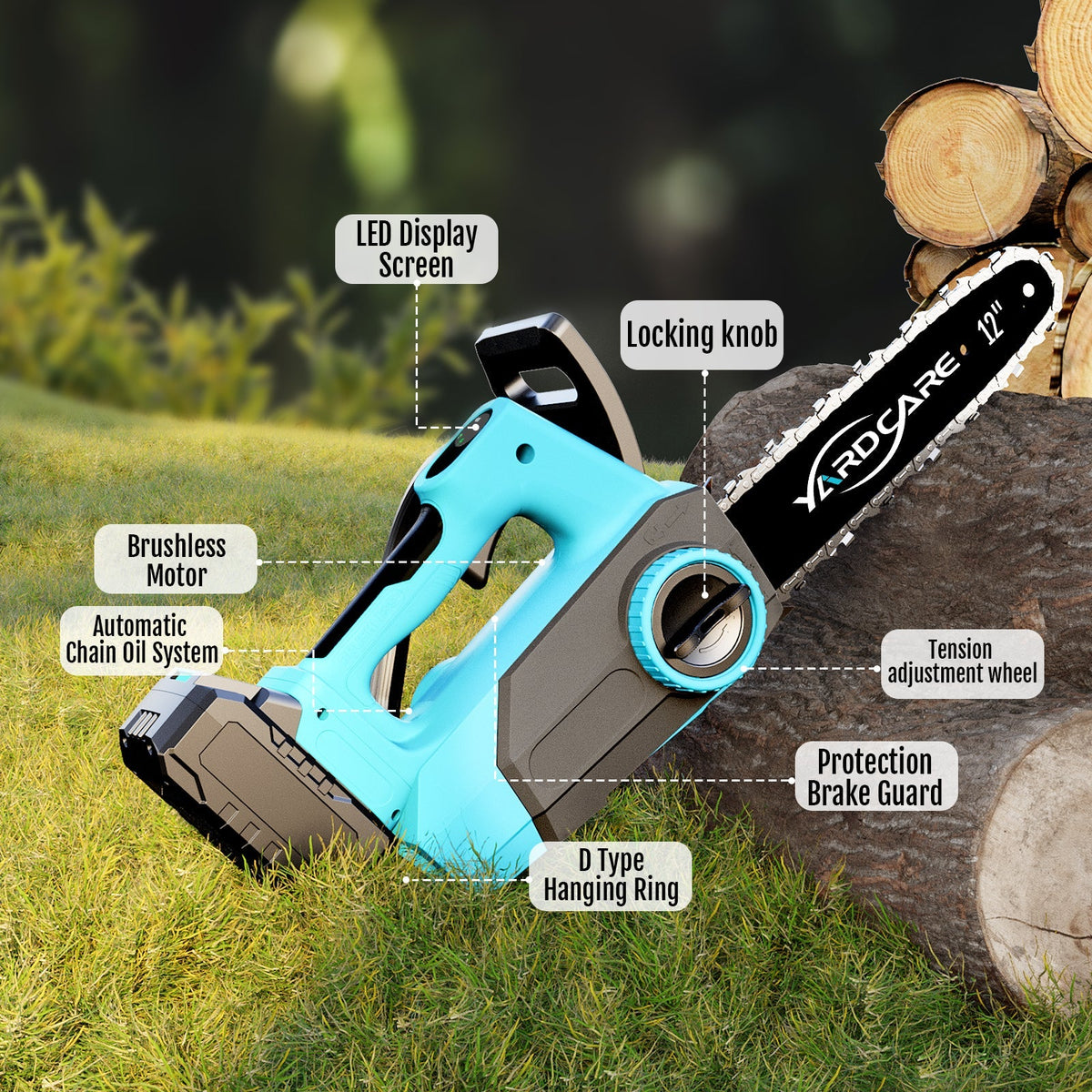 Modo Living YARDCARE 12" bürstenlose Akku-Kettensäge