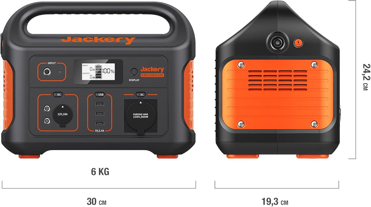 Modo Living Jackery Explorer 500 Powerstation 518Wh, 500W (1000W Peak), USB & 230V