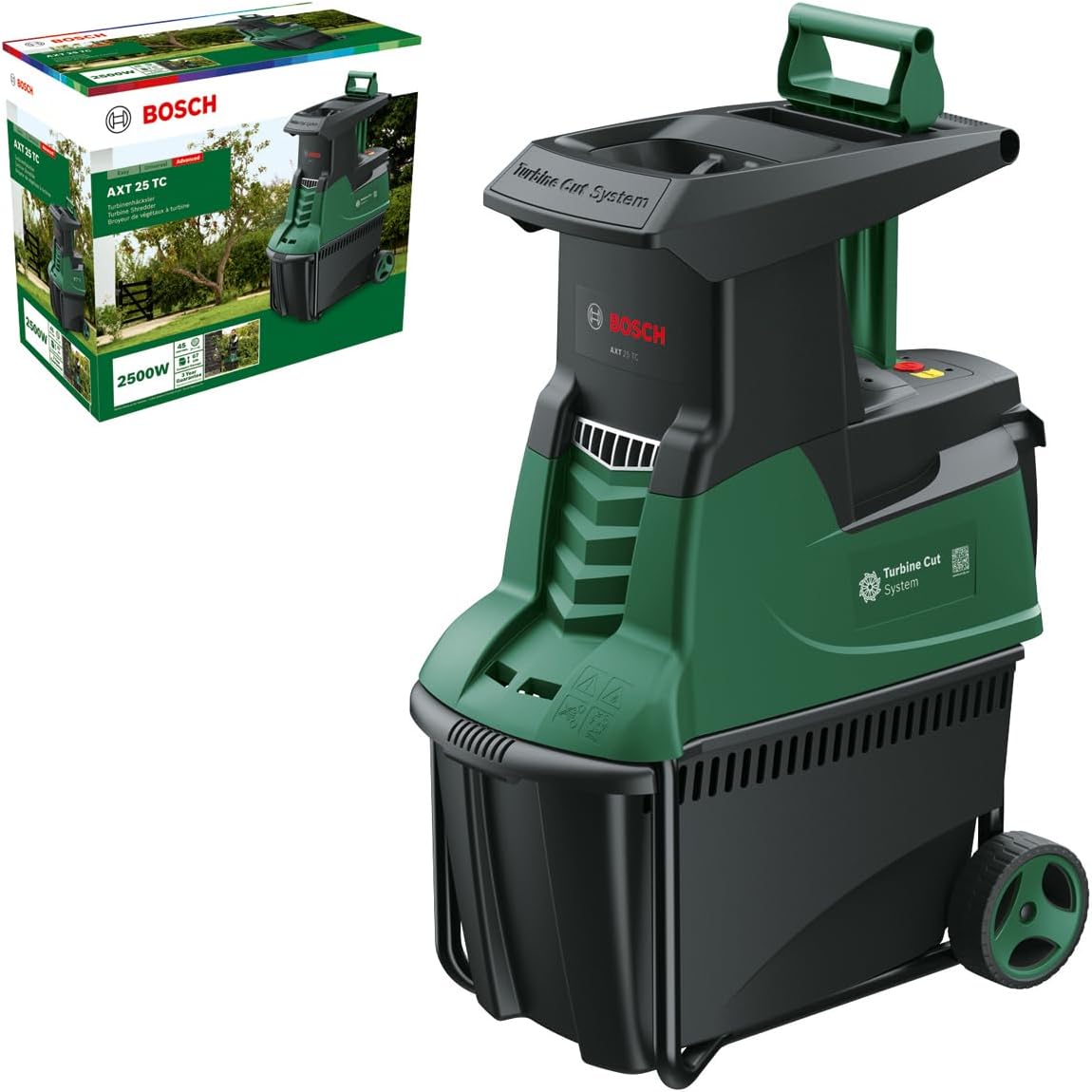 Modo Living Turbinenhäcksler AXT 25 TC (2.500 W; geeignet für Holz und harte Gartenabfälle; integrierte Fangbox 53 l; in Karton)