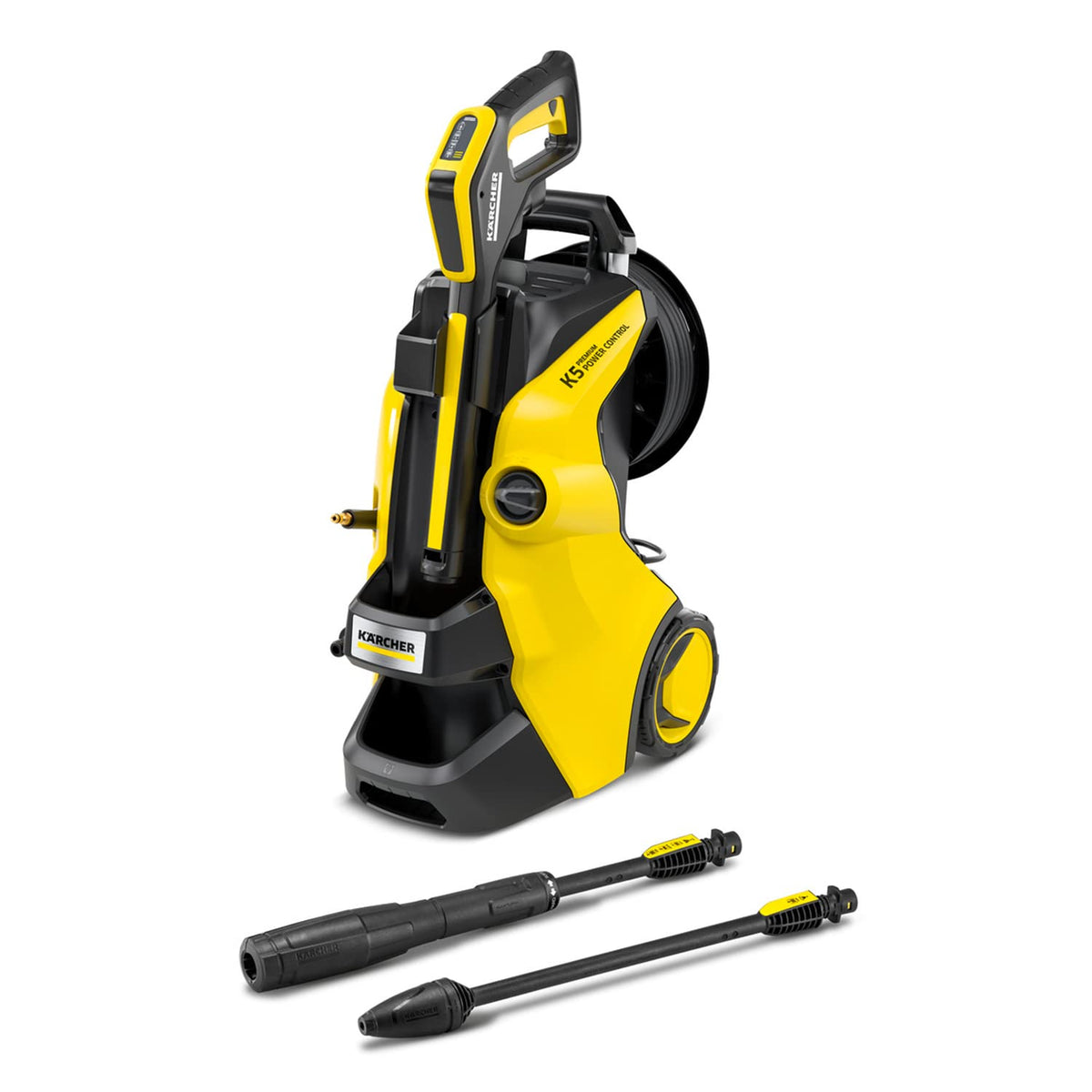 Kärcher Hochdruckreiniger K 5 Compact Home, Druck: max. 145 bar, Durchfluss: max. 500 l/h, Flächenleistung: 40 m2/h, Wasserfilter, Gewicht: 12 kg, mit Flächenreiniger T 5, Stein- und Fassadenreiniger