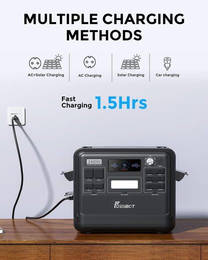 Modo Living FOSSIBOT F2400 Solargenerator 2048Wh, 2400W (4800W Peak), AC-Ausgänge