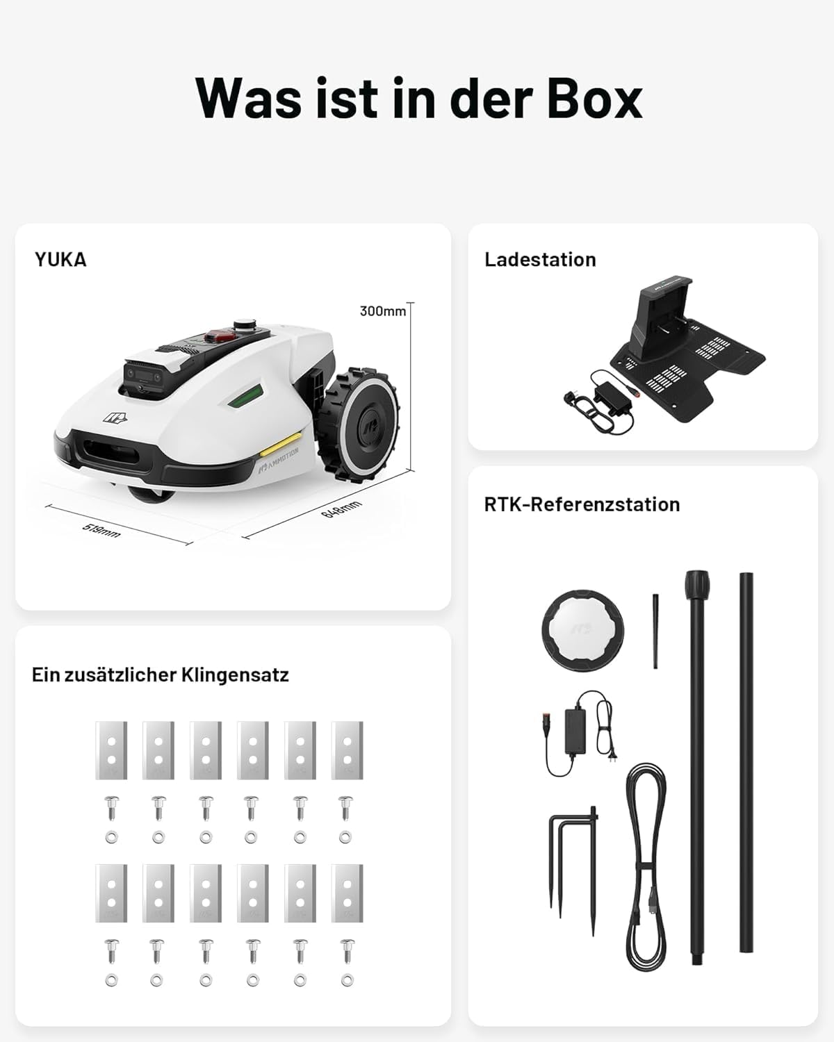 Modo Living YUKA 2000, 2000m2, Ohne Kabel, NetRTK+Vision, 4G, 50% Steigung
