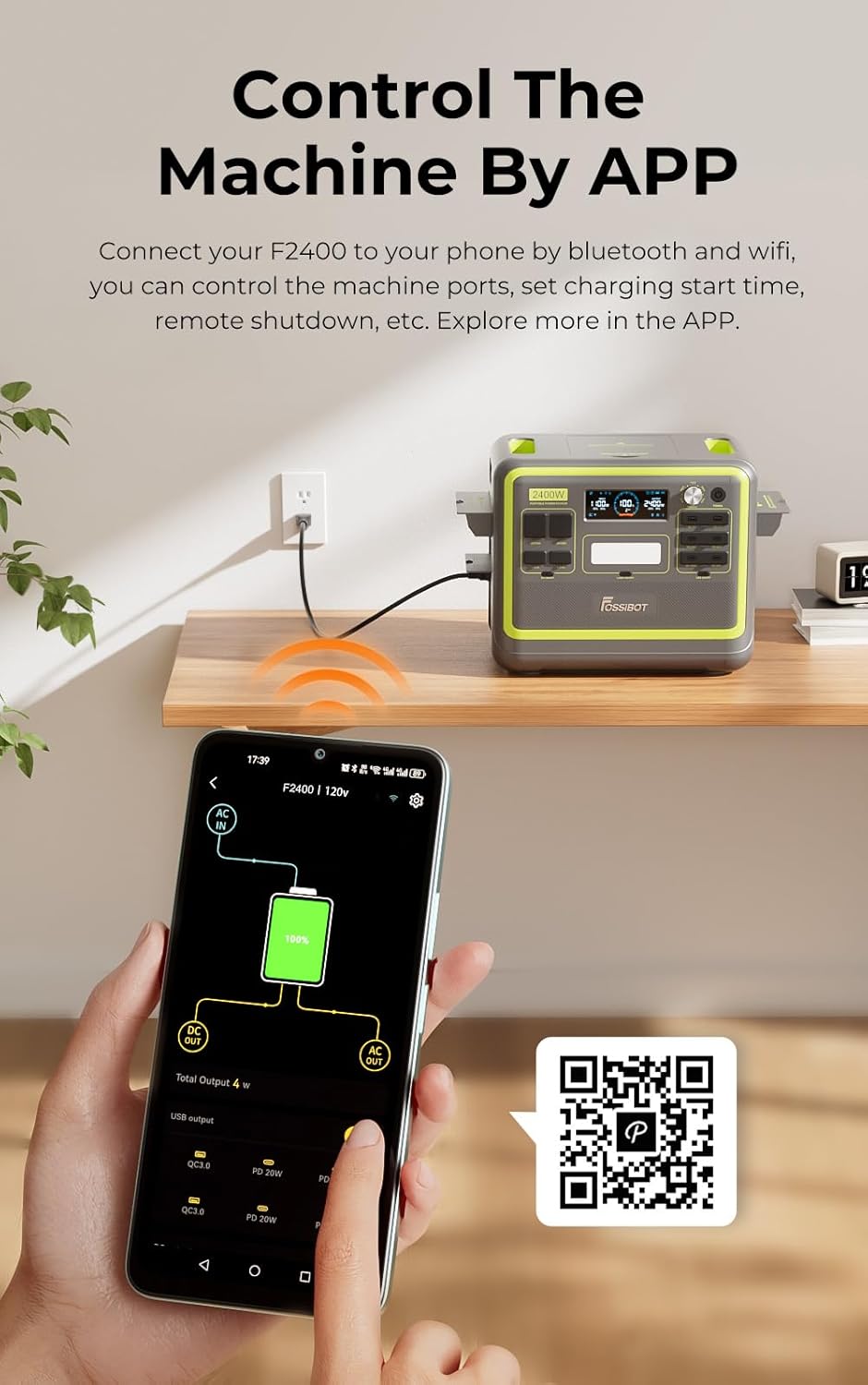 Modo Living FOSSiBOT F2400 Powerstation 2048Wh, 2400W (4800W Peak), 3 AC Ausgänge