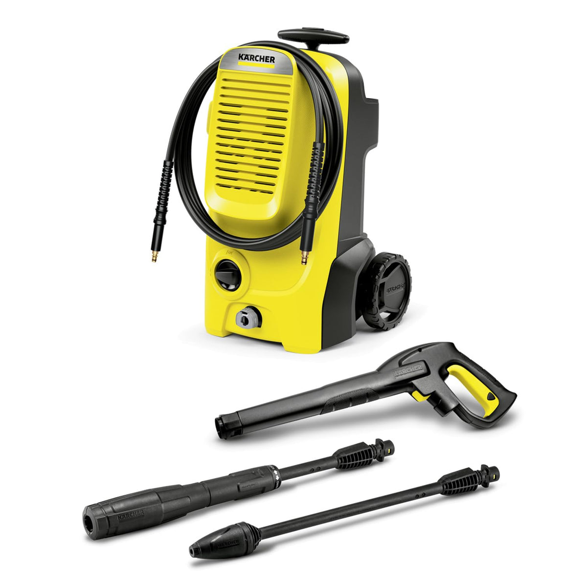 Kärcher Hochdruckreiniger K 5 Compact Home, Druck: max. 145 bar, Durchfluss: max. 500 l/h, Flächenleistung: 40 m2/h, Wasserfilter, Gewicht: 12 kg, mit Flächenreiniger T 5, Stein- und Fassadenreiniger