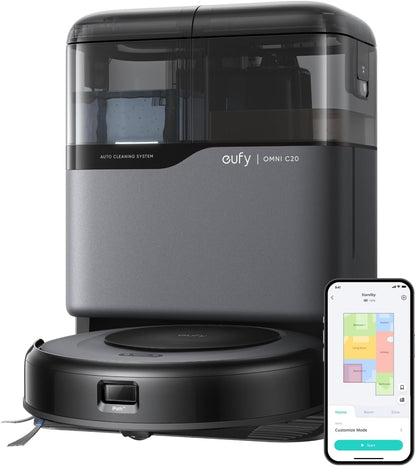 Modo Living Eufy Omni C20, 7.000Pa, All-in-One-Station, Auto-Entleerung & -Reinigung, 8,5 cm, mit Wischfunktion