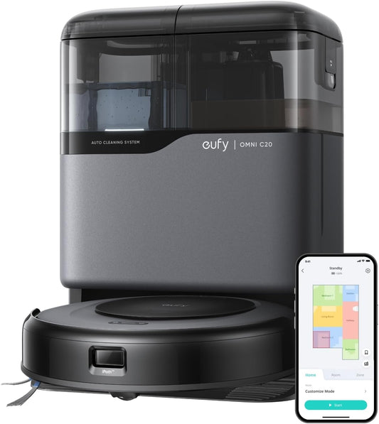 Modo Living Eufy Omni C20, 7.000Pa, All-in-One-Station, Auto-Entleerung & -Reinigung, 8,5 cm, mit Wischfunktion