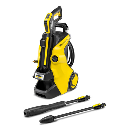 Kärcher Hochdruckreiniger K 5 Compact Home, Druck: max. 145 bar, Durchfluss: max. 500 l/h, Flächenleistung: 40 m2/h, Wasserfilter, Gewicht: 12 kg, mit Flächenreiniger T 5, Stein- und Fassadenreiniger