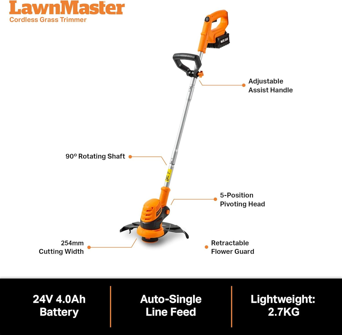Modo Living LawnMaster OcuMowTM 24V kabelloser Roboter-Rasenmäher & Trimmer