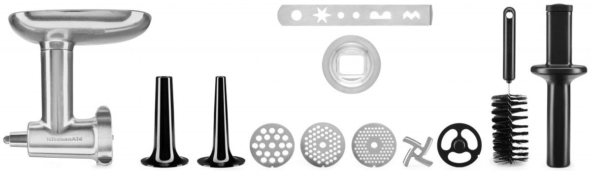 KitchenAid Metallfleischwolf Set mit Spritzgebäckvorsatz + 5KSMMGA Gr. 8