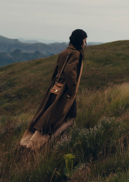 Numéro Sept Mini - Camel Genarbtes Leder