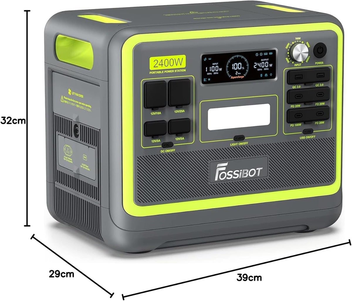 Modo Living FOSSIBOT F2400 Powerstation 2400W (4800W Peak) mit 200W Solarpanel
