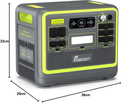 Modo Living FOSSIBOT F2400 Powerstation 2400W (4800W Peak) mit 200W Solarpanel