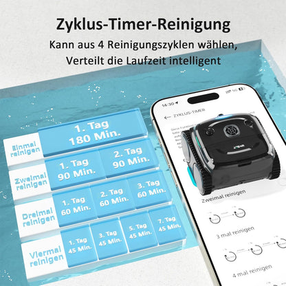 Modo Living WYBOT C2 Vision AI Kabelloser Poolroboter, Akku, Boden & Wand, Zweischicht-Filter, starke Absaugung, bis 180m2