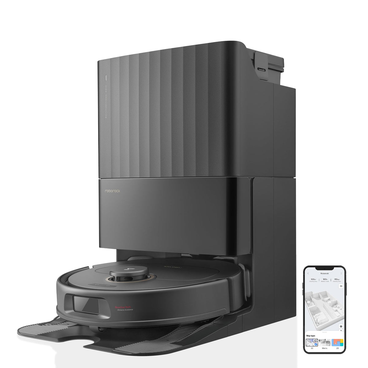 roborock Qrevo Pro Set Saugroboter mit Wischfunktion&Hebarem Wischmopp, 7000Pa, FlexiArm DesignTM Kantenreinigung, 60 °C Heißwasser-Moppwäsche, zusätzlich 2 Wischmops, Roboterstaubsauger-Set(Schwarz)