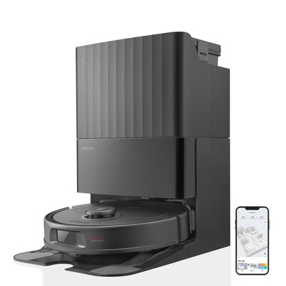 roborock Qrevo Pro Set Saugroboter mit Wischfunktion&Hebarem Wischmopp, 7000Pa, FlexiArm DesignTM Kantenreinigung, 60 °C Heißwasser-Moppwäsche, zusätzlich 2 Wischmops, Roboterstaubsauger-Set(Schwarz)