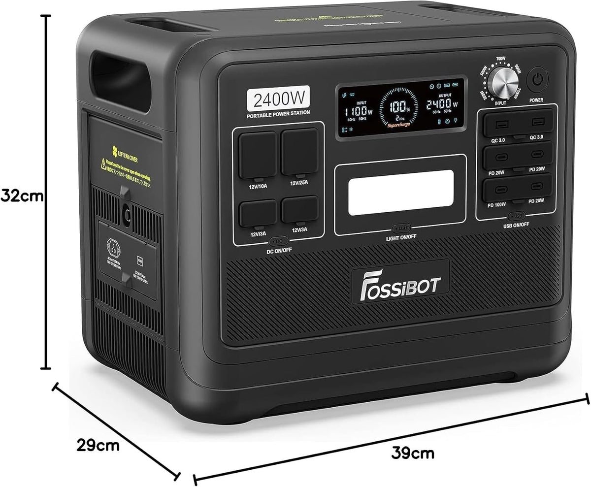 Modo Living FOSSIBOT F2400 Solargenerator 2048Wh, 2400W (4800W Peak), AC-Ausgänge