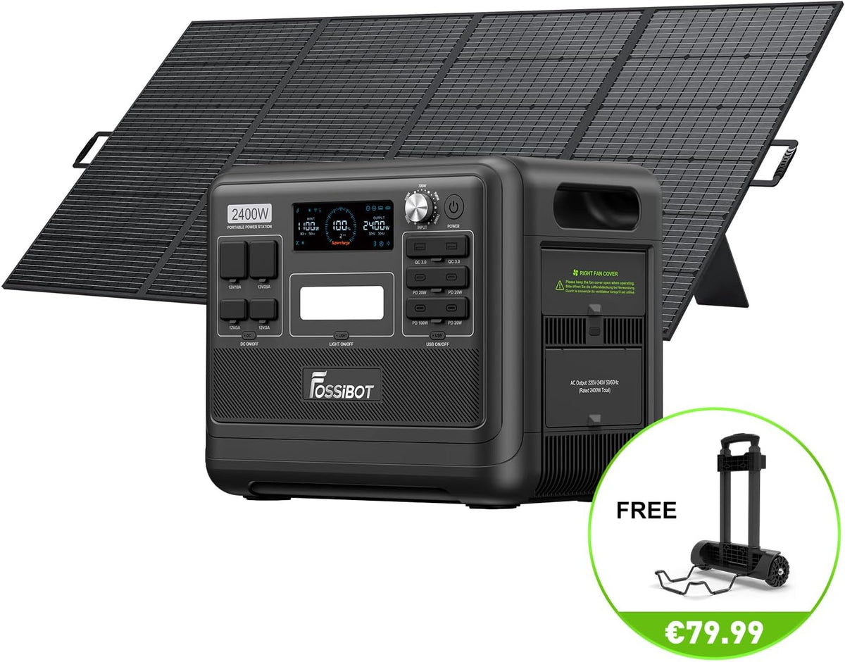 Modo Living FOSSiBOT F2400 Solargenerator 2048Wh, 400W Solar, 2400W AC, Schnellladung