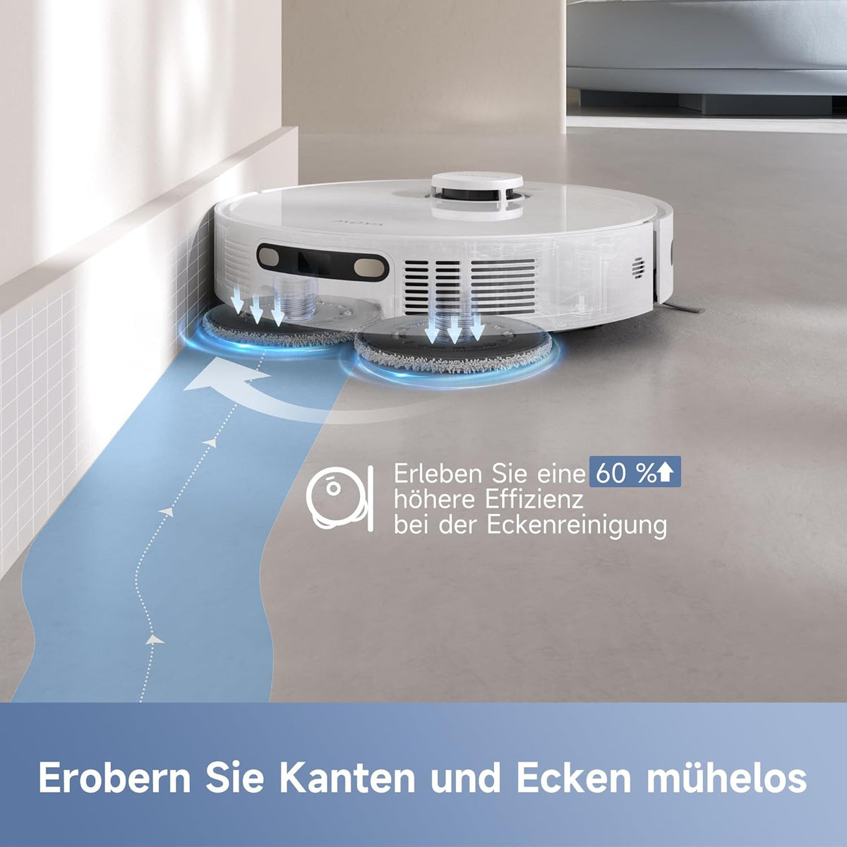 Modo Living E30 Ultra, 7.000Pa, Selbstreinigung, 10,5 mm Hebemopp, Teppicherkennung