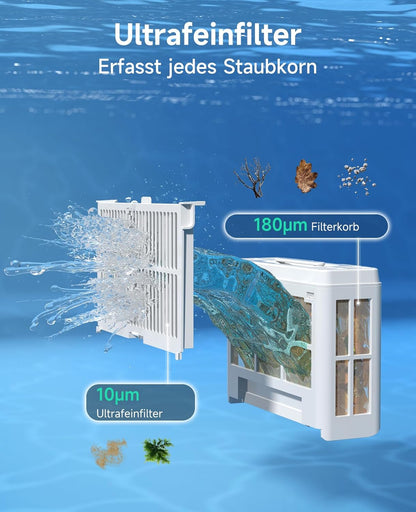 Modo Living WYBOT C2 Poolroboter Akku, Boden & Wand, bis 150m2, Doppelfilter, 3 Motoren, Wandkletter, 183 Min, App, Schwarz-Grün B