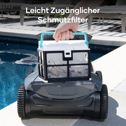 Modo Living AIPER ZT6002 Poolroboter, Quad-Motor, WavePath, 3 Modi, Kabellos, Boden & Wand, bis 150m2