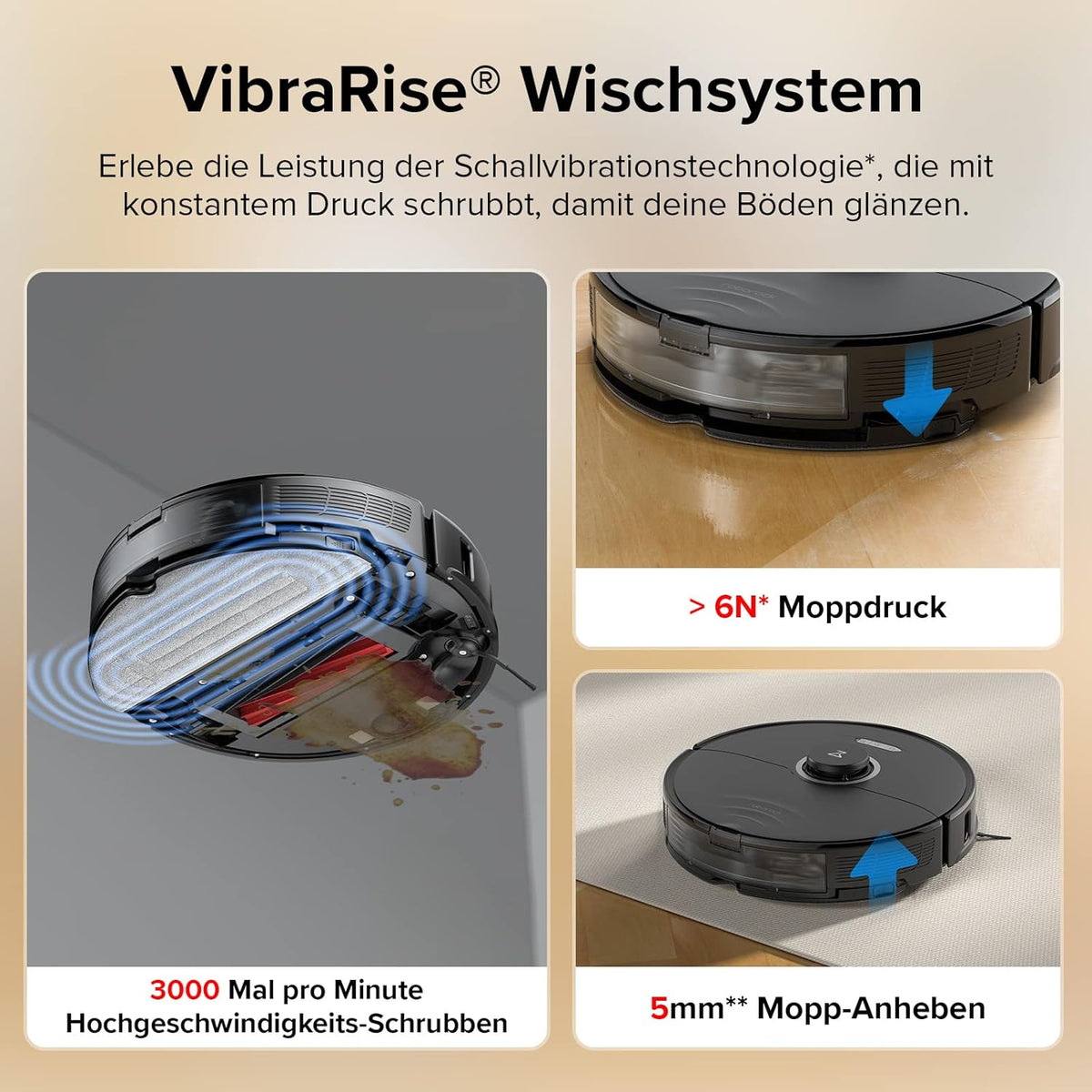 Modo Living Roborock S8, 6000Pa, Doppelbürste, 3D Hindernisvermeidung, Alexa-kompatibel, Tierhaare