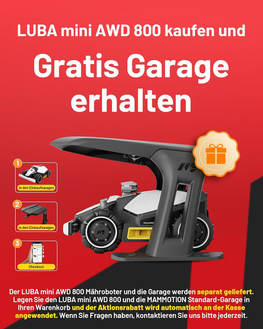 Modo Living LUBA mini AWD 800, 800m2, Ohne Kabel, NetRTK+Vision, 4G, 80% Steigung