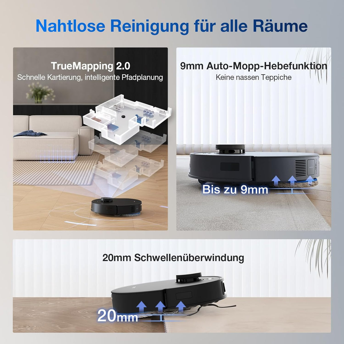 Modo Living Deebot T30S Pro, 11,000Pa, Heißwasser-Wischung, ZeroTangle, TruEdgeTM, KI-Navigation