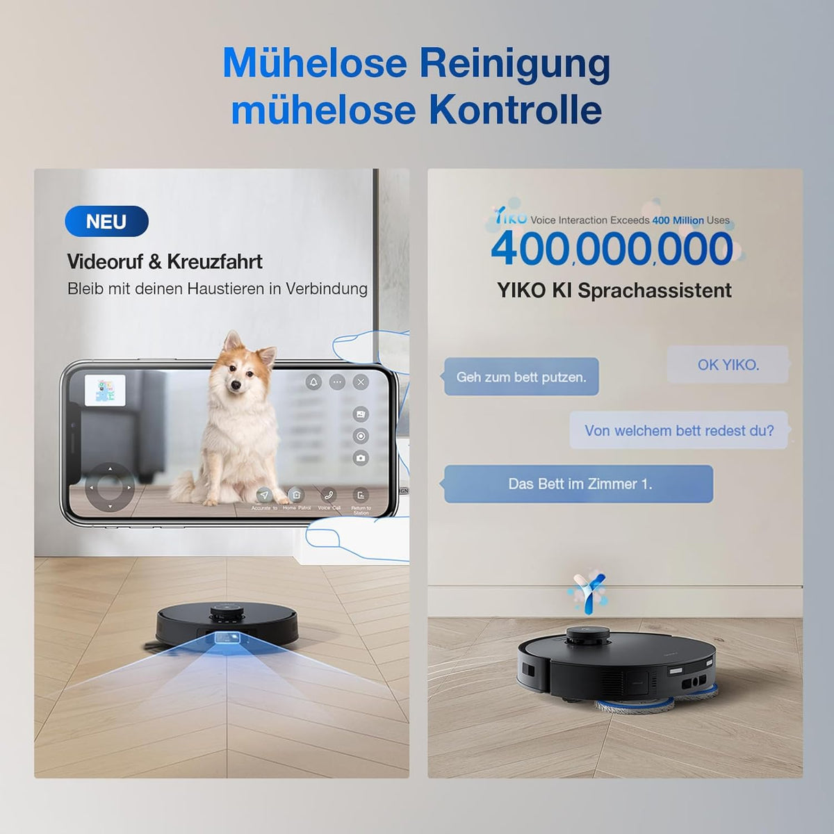 Modo Living Deebot T30S Pro, 11,000Pa, Heißwasser-Wischung, ZeroTangle, TruEdgeTM, KI-Navigation
