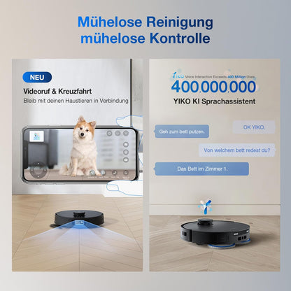 Modo Living Deebot T30S Pro, 11,000Pa, Heißwasser-Wischung, ZeroTangle, TruEdgeTM, KI-Navigation