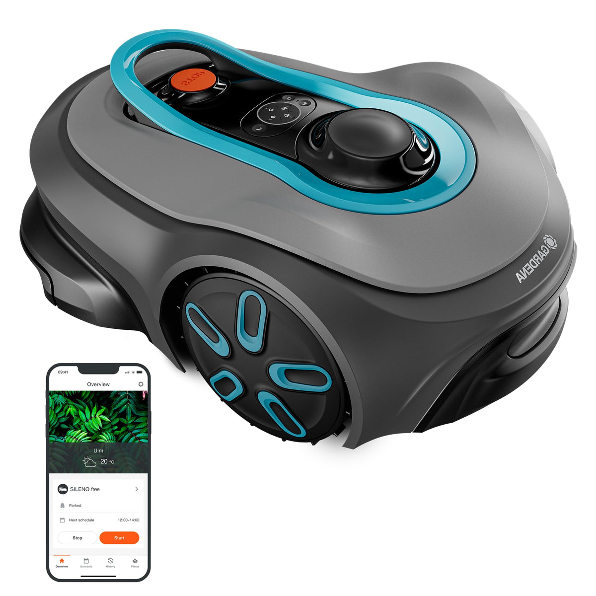 Gardena smart SILENO Free Set 1100 m2 Mähroboter, kabellos, für Rasenflächen bis 1.100 m2, LONA Intelligence, ohne Begrenzungskabel, leiser Betrieb, intelligenter Mäher mit App Steuerung (19926-47)