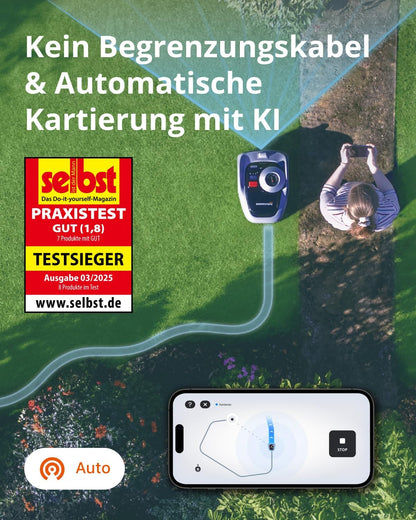 Modo Living i105E Mähroboter 500 m2, RTK+Vision, Igelschutz & KI