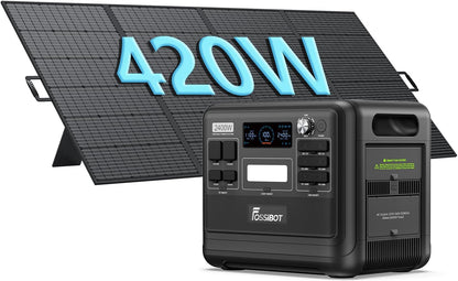 Modo Living FOSSiBOT F2400 Solargenerator 2048Wh, 400W Solar, 2400W AC, Schnellladung