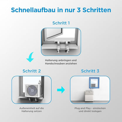 Midea PortaSplit-E Tragbare Klimaanlage 12000 BTU Heizung Kühlung, Fernbedienung