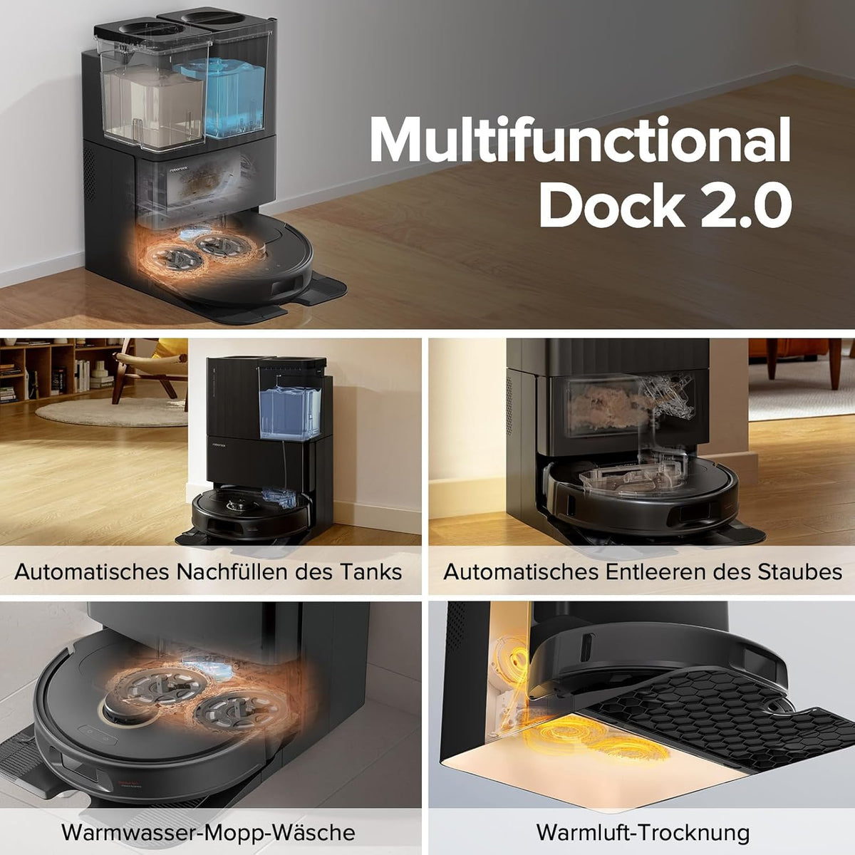 Modo Living Roborock Qrevo Pro Set, 7000 Pa, FlexiArmTM, 60 °C Moppreinigung