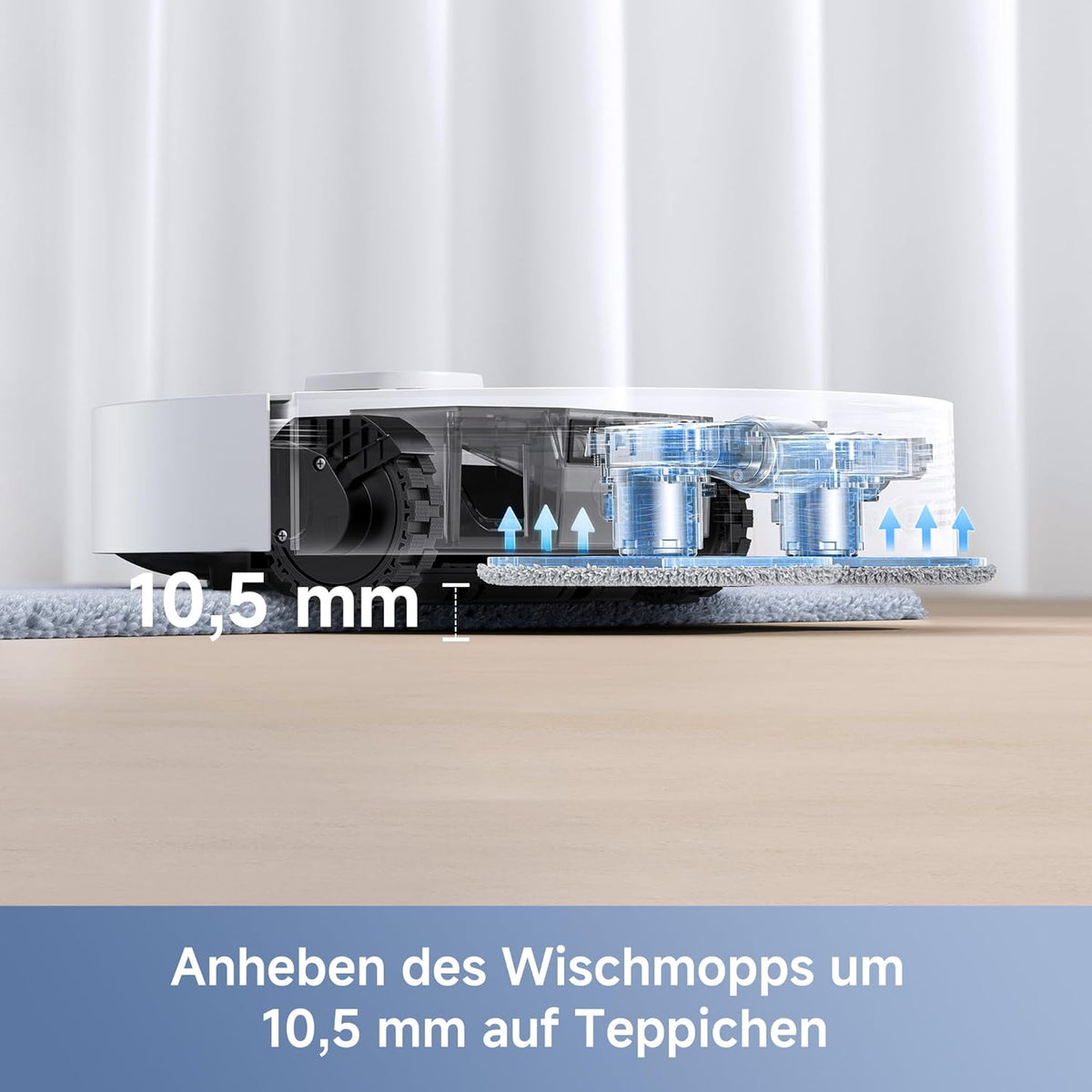 Modo Living E30 Ultra, 7.000Pa, Selbstreinigung, 10,5 mm Hebemopp, Teppicherkennung
