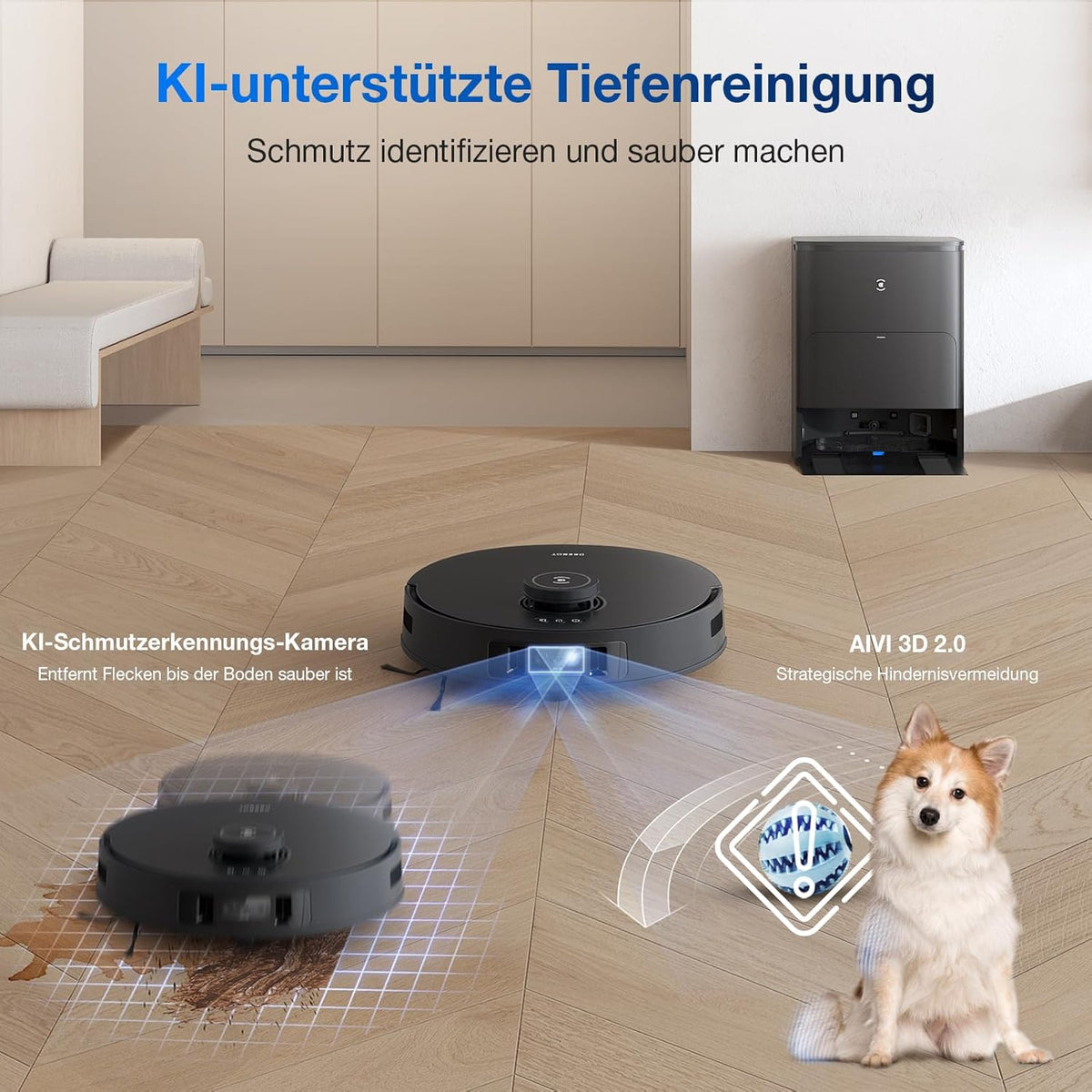 Modo Living Deebot T30S Pro, 11,000Pa, Heißwasser-Wischung, ZeroTangle, TruEdgeTM, KI-Navigation