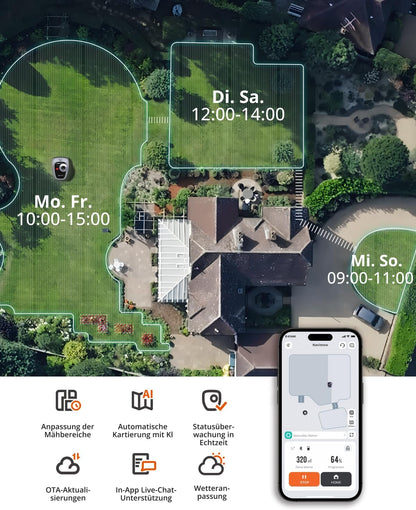 Modo Living i105E Mähroboter 500 m2, RTK+Vision, Igelschutz & KI