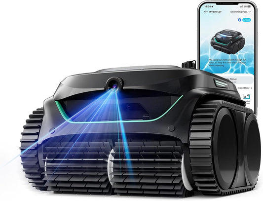 Modo Living WYBOT C2 Vision AI Kabelloser Poolroboter, Akku, Boden & Wand, Zweischicht-Filter, starke Absaugung, bis 180m2