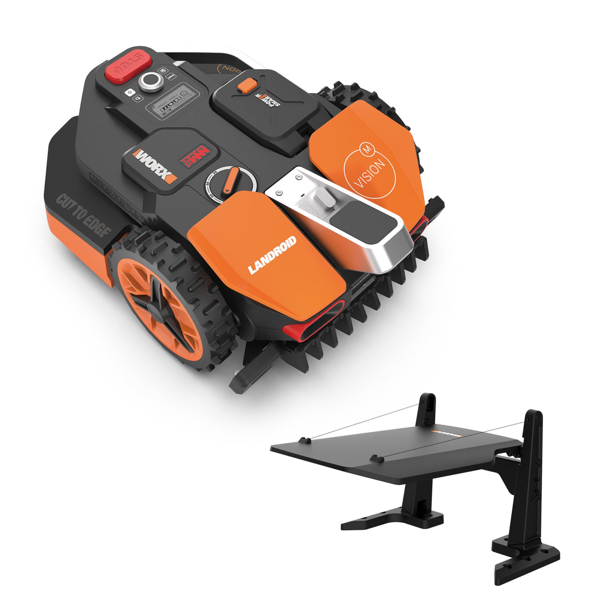 WORX Landroid Plus WR167E Mähroboter mit Begrenzungskabel für Gärten bis 700m2 (AIA Navigation, App Steuerung, WLAN, Bluetooth und schwimmendem Mähwerk - max Steigung: 35%)