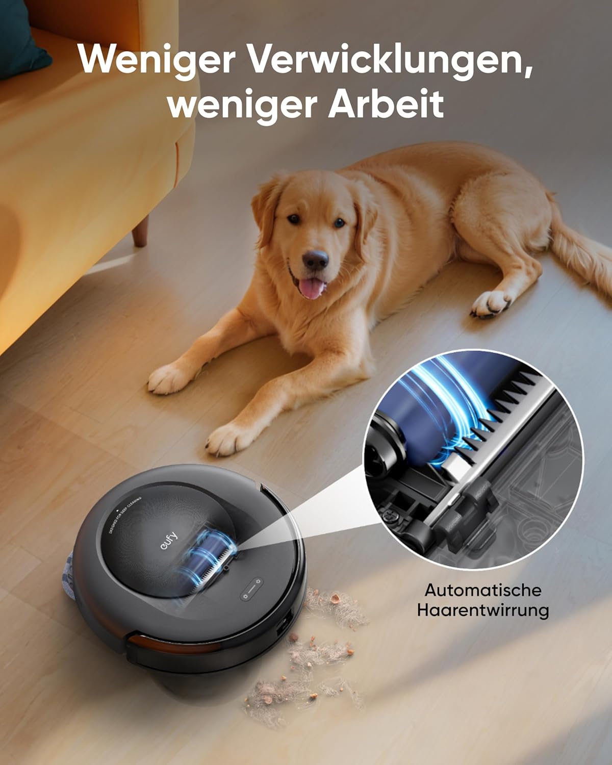 Modo Living Eufy Omni C20, 7.000Pa, All-in-One-Station, Auto-Entleerung & -Reinigung, 8,5 cm, mit Wischfunktion