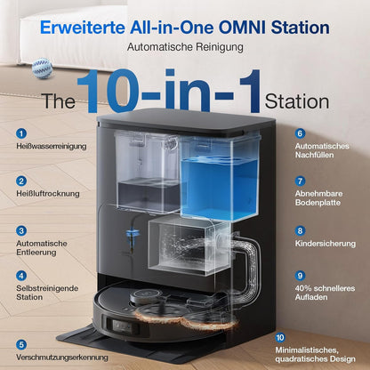 Modo Living Deebot T30S Pro, 11,000Pa, Heißwasser-Wischung, ZeroTangle, TruEdgeTM, KI-Navigation