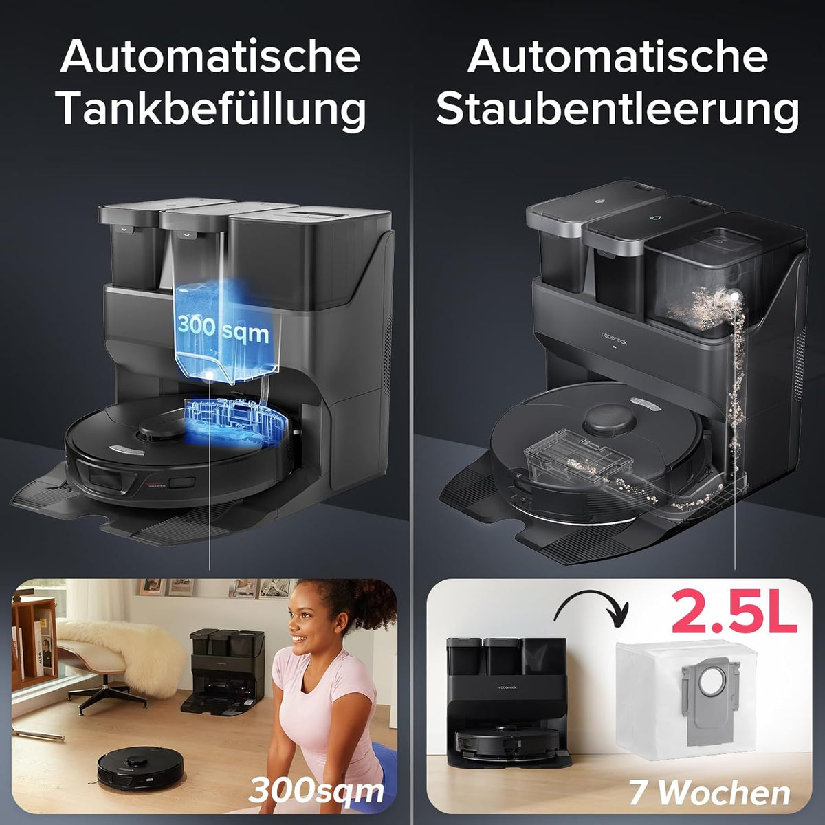 Modo Living Roborock S7 Max Ultra, 5500 Pa, Selbstreinigung & App-Steuerung