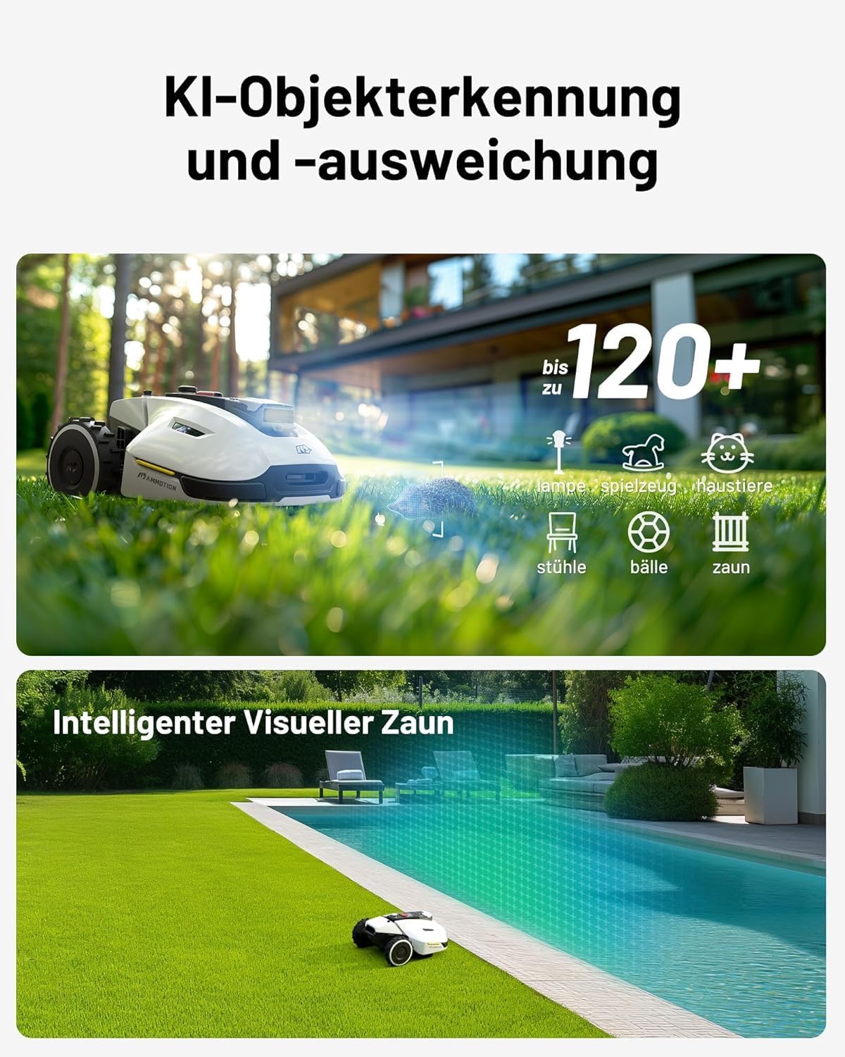 Modo Living YUKA 2000, 2000m2, Ohne Kabel, NetRTK+Vision, 4G, 50% Steigung