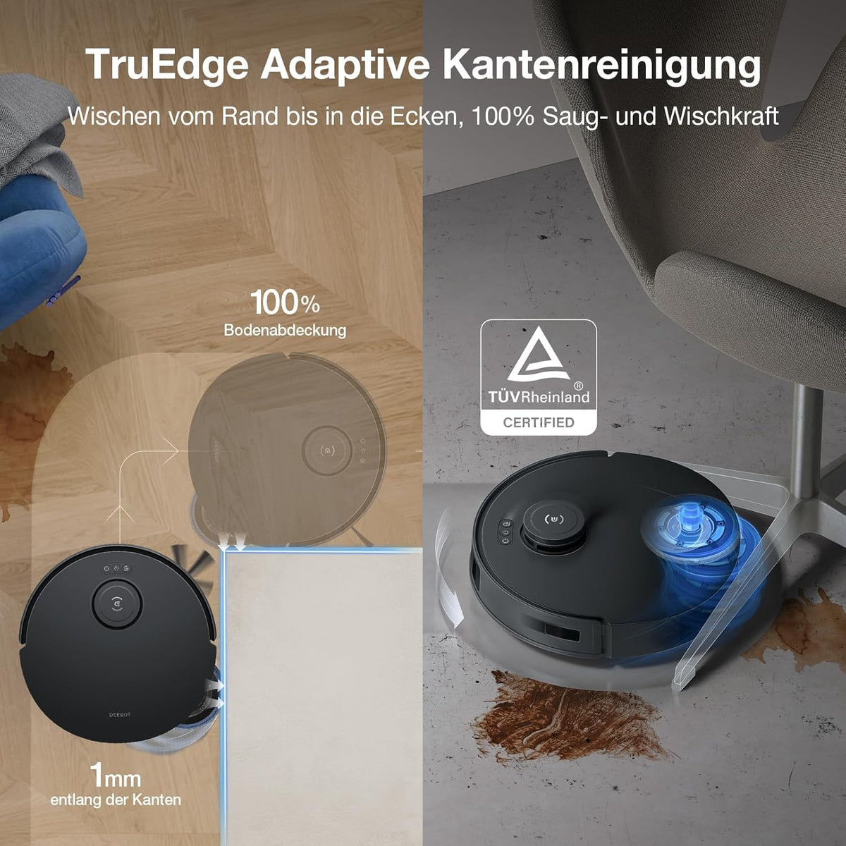 Modo Living Deebot T30S Pro, 11,000Pa, Heißwasser-Wischung, ZeroTangle, TruEdgeTM, KI-Navigation