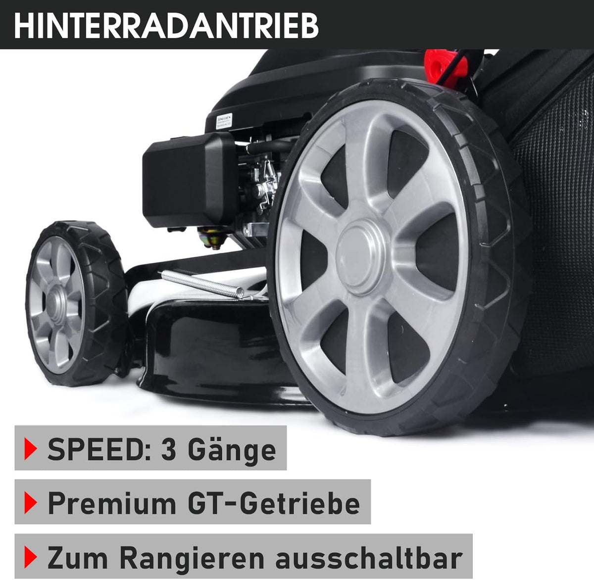 Modo Living BRAST® Benzin Rasenmäher mit Antrieb | 5,2kW (7PS) | 55cm Schnittbreite | viele Modelle | TÜV | 30-80mm Schnitthöhe | 60L Fangkorb | 4 Takt OHV Motor | Stahlgehäuse | Speed