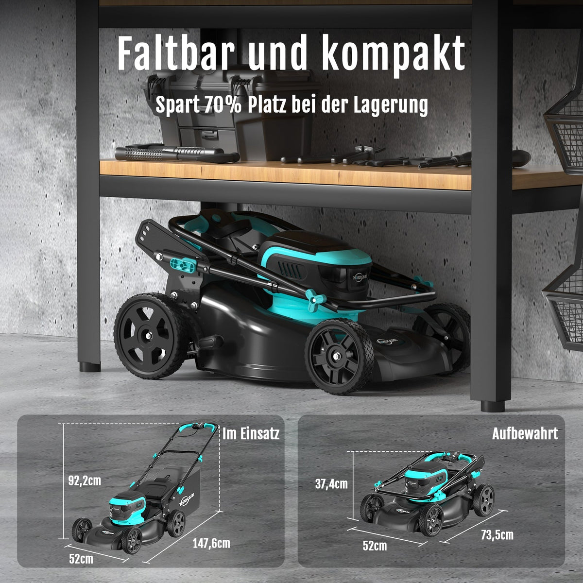 Modo Living YARDCARE 16" bürstenloser Akku-Rasenmäher