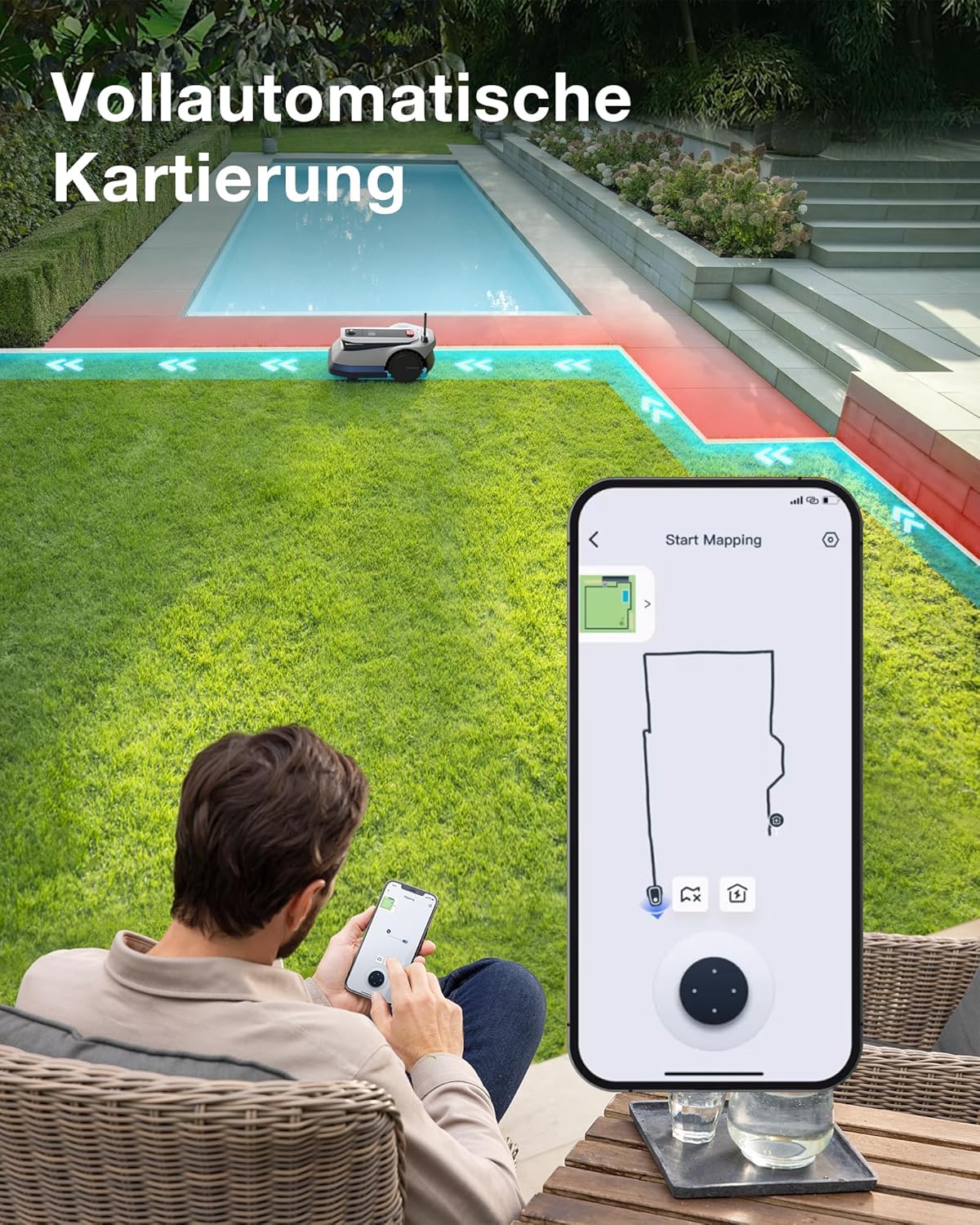 Modo Living GOAT G1-800 Mähroboter 800 m2, ohne Kabel, GPS & Hindernisvermeidung