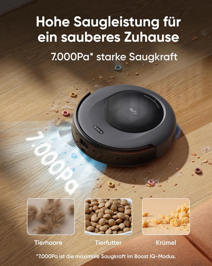 Modo Living Eufy Omni C20, 7.000Pa, All-in-One-Station, Auto-Entleerung & -Reinigung, 8,5 cm, mit Wischfunktion