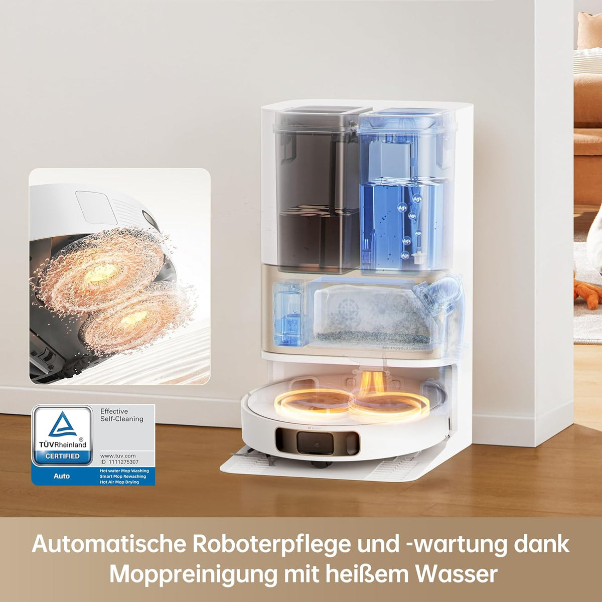 Modo Living Dreame L10s Pro Ultra Heat, 7,000Pa, Heißwasser-Mopp, Teppicherkennung, Doppel-Mopp, Selbstreinigung
